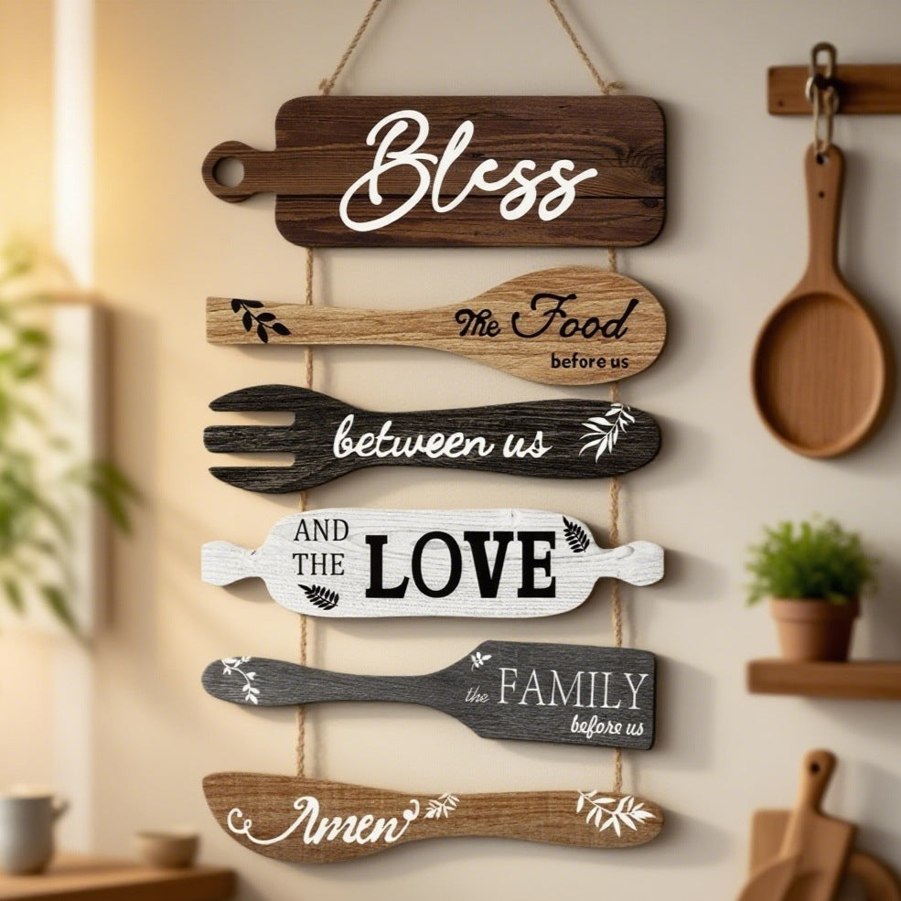 Wooden Family Message Hanging Sign