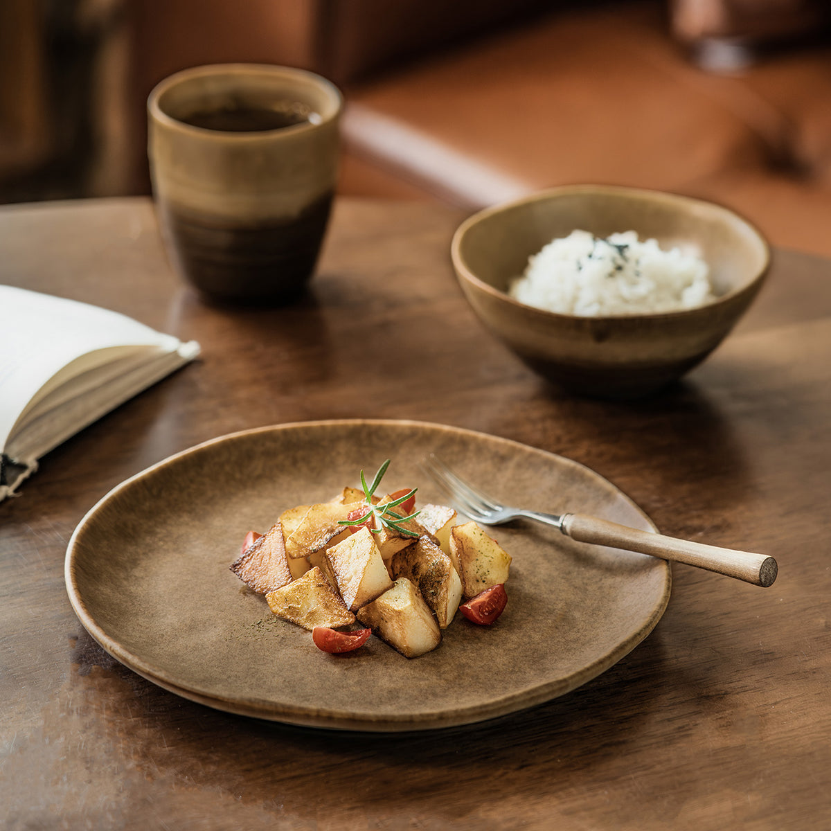 Textured Ceramic Serving Plate