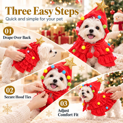 🐶🎄Christmas Tree Pet Cloak Costume for Dogs and Cats
