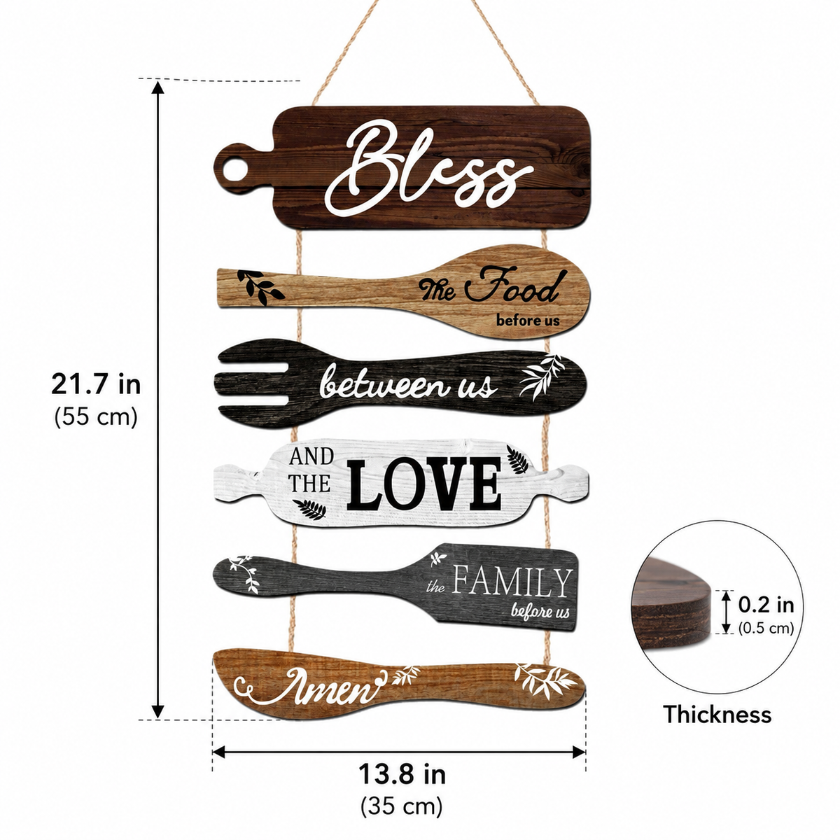 Wooden Family Message Hanging Sign