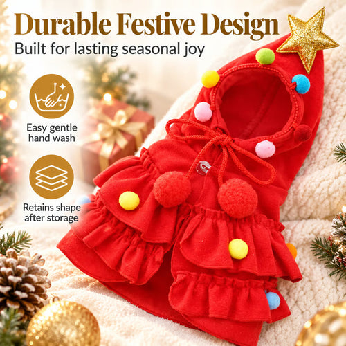 🐶🎄Christmas Tree Pet Cloak Costume for Dogs and Cats