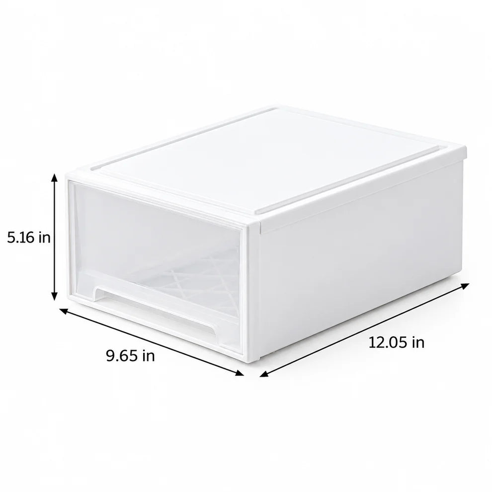 Transparent drawer-style storage box